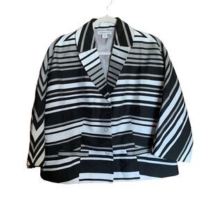 Coldwater Creek Womens Plus Size 16 Multicolor Stripe Wool Blend Blazer Jacket